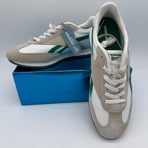 Reebok Men's Fiori Casual Retro White Ortholite Sneaker, Size 10.5, Green/White‎